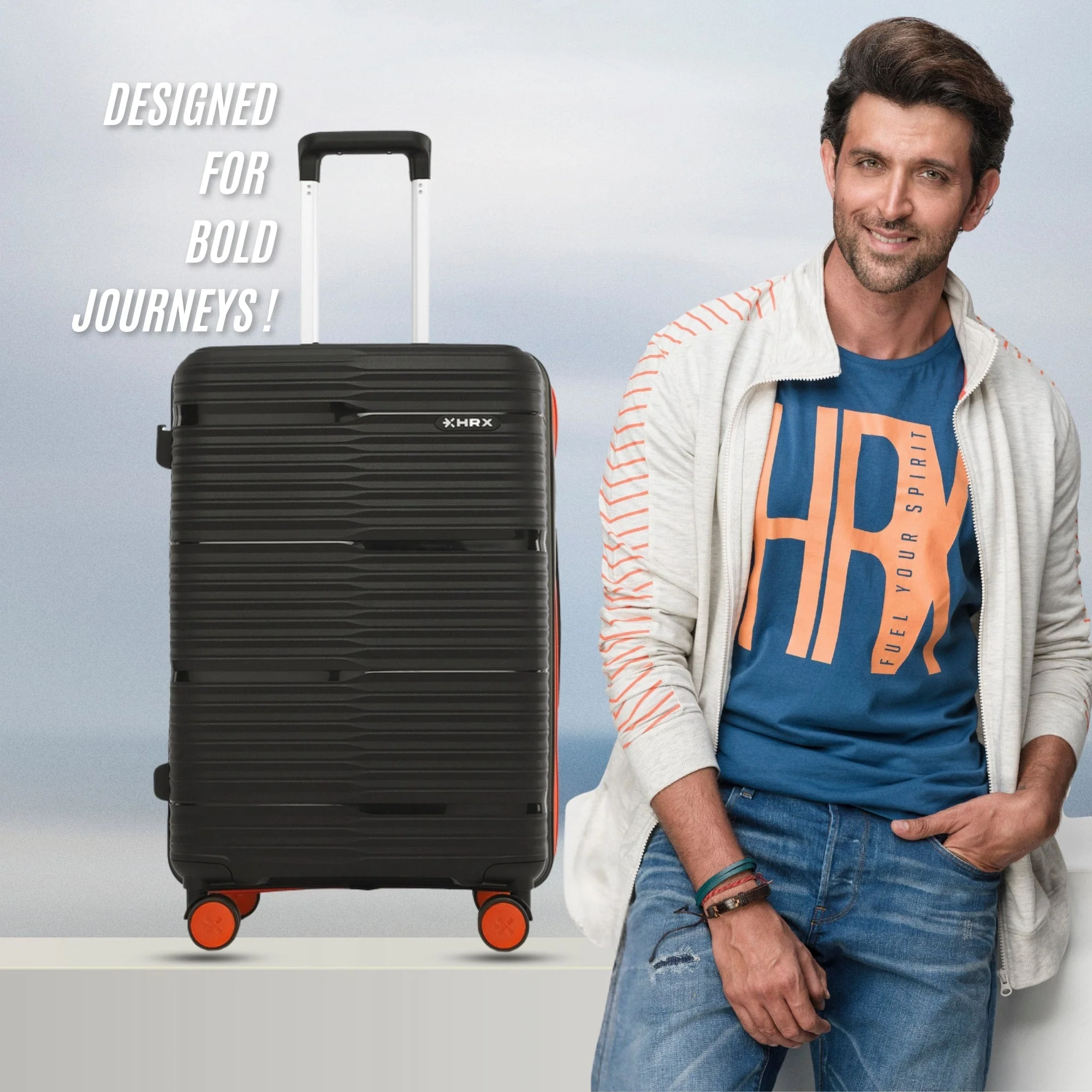 HRX by Hrithik Roshan Large Check-in Suitcase (75 cm) 8 Wheels - Zanzibar - Image 8
