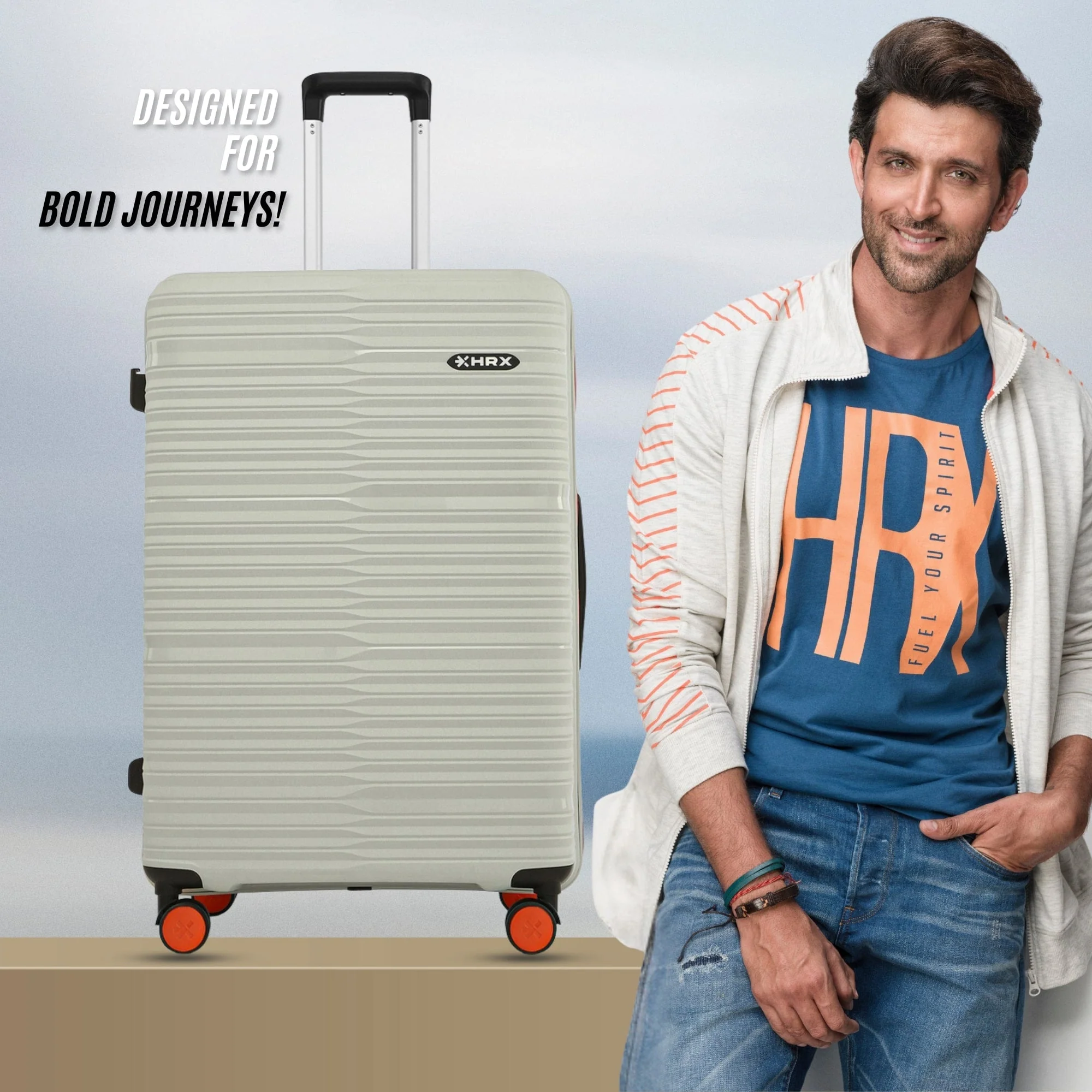 HRX by Hrithik Roshan Hard Body Set of 3 Luggage 8 Wheels - Zanzibar - Image 25