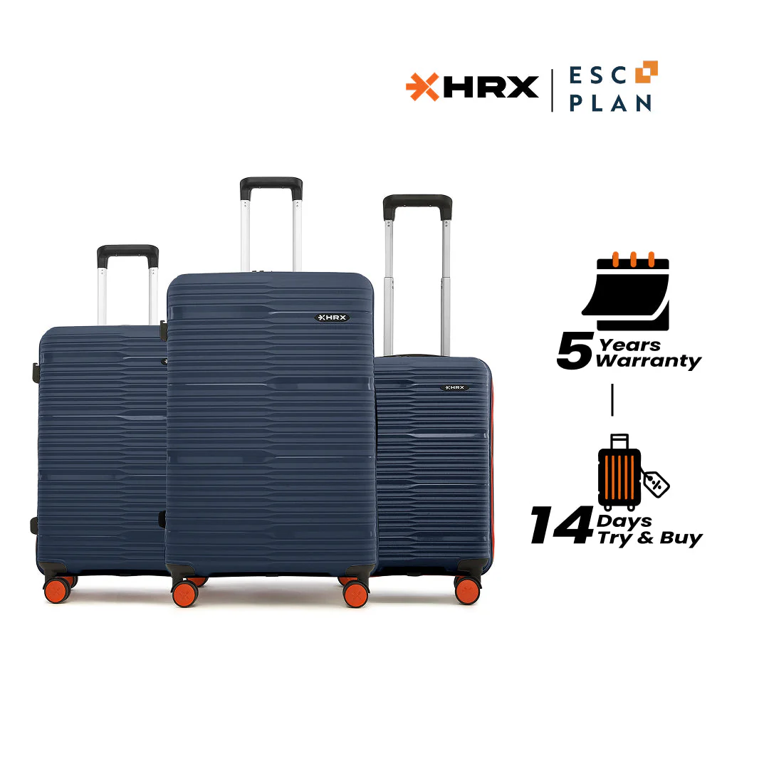 HRX by Hrithik Roshan Hard Body Set of 3 Luggage 8 Wheels - Zanzibar - Image 31
