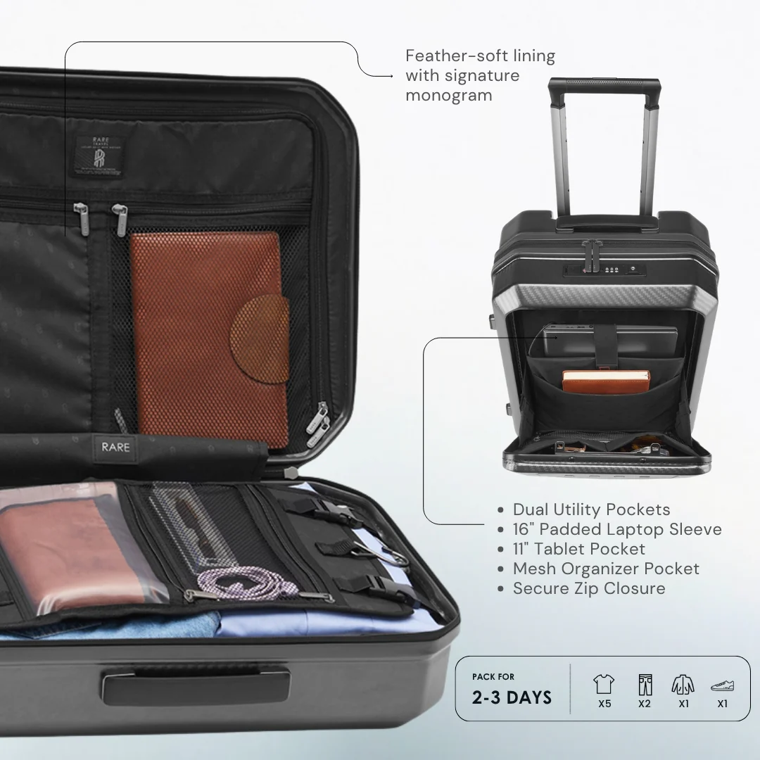 Rare Rabbit Gallardo Polycarbonate Laptop Cabin Trolley (57 cm | 8 Wheels) - Image 10