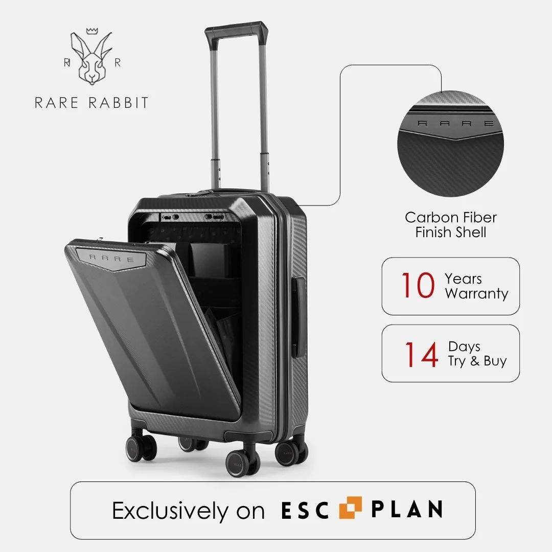 Rare Rabbit Gallardo Polycarbonate Laptop Cabin Trolley (57 cm | 8 Wheels) - Image 12