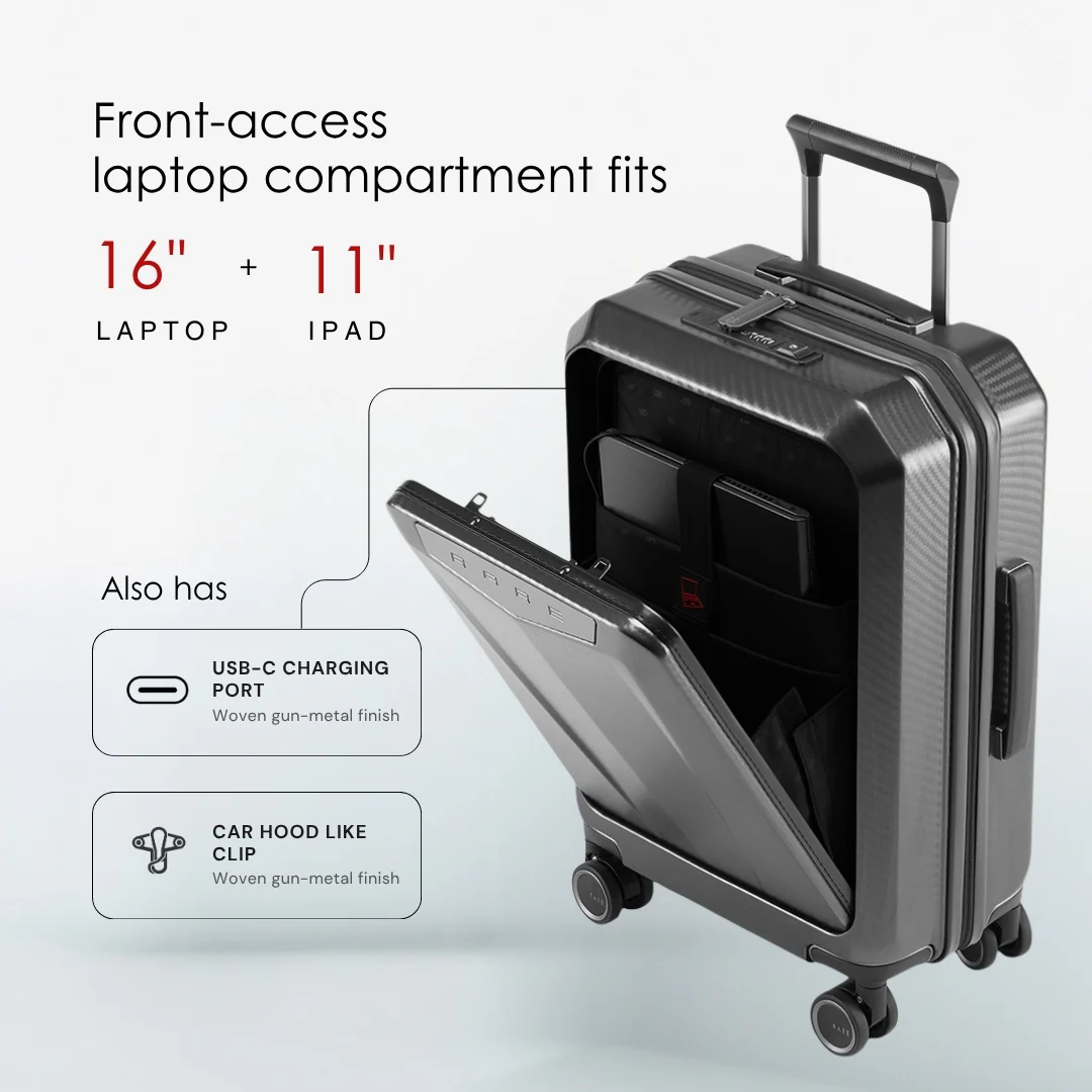 Rare Rabbit Gallardo Polycarbonate Laptop Cabin Trolley (57 cm | 8 Wheels) - Image 3