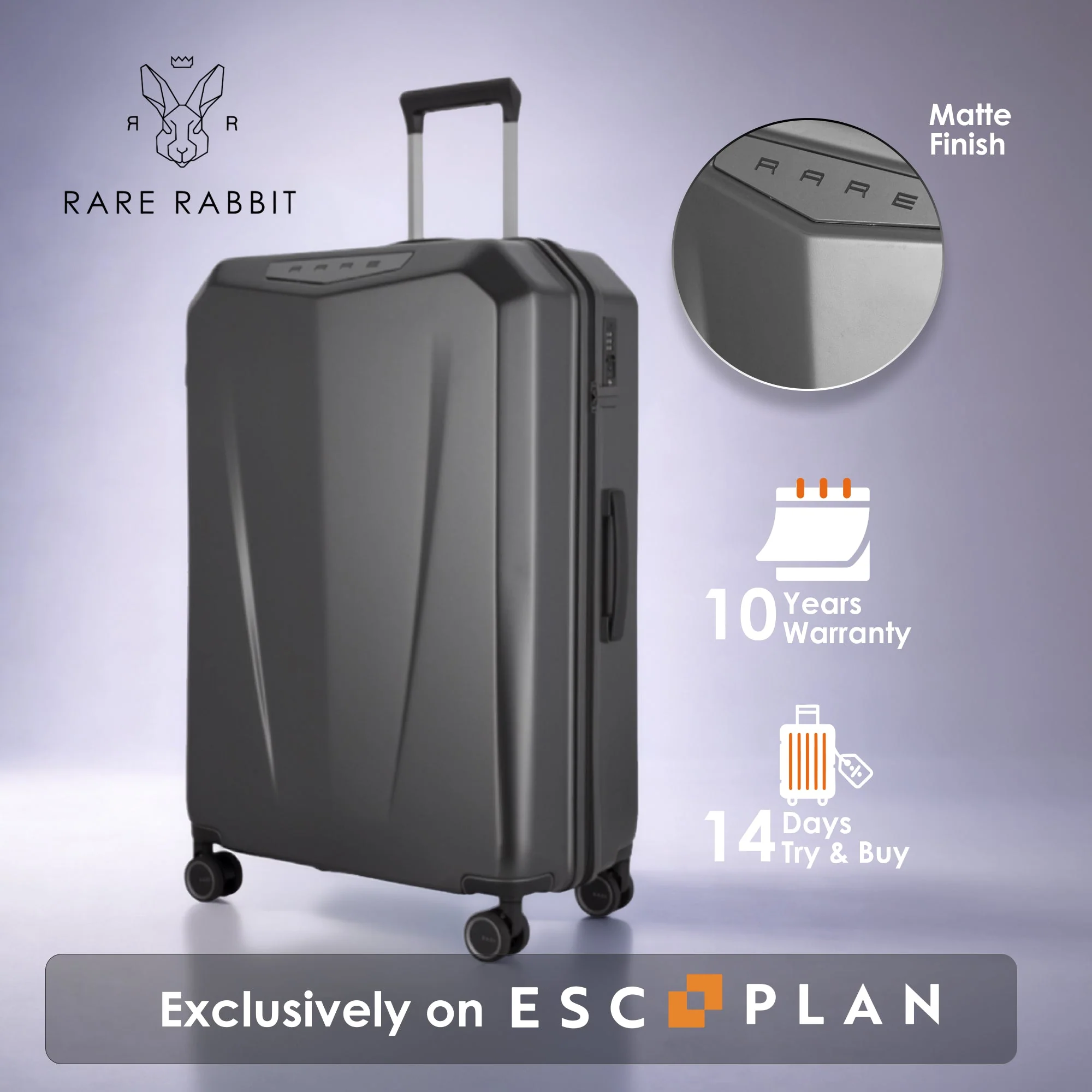 RARE RABBIT Tony Trolley – Hard Shell Polycarbonate Luggage - Image 125