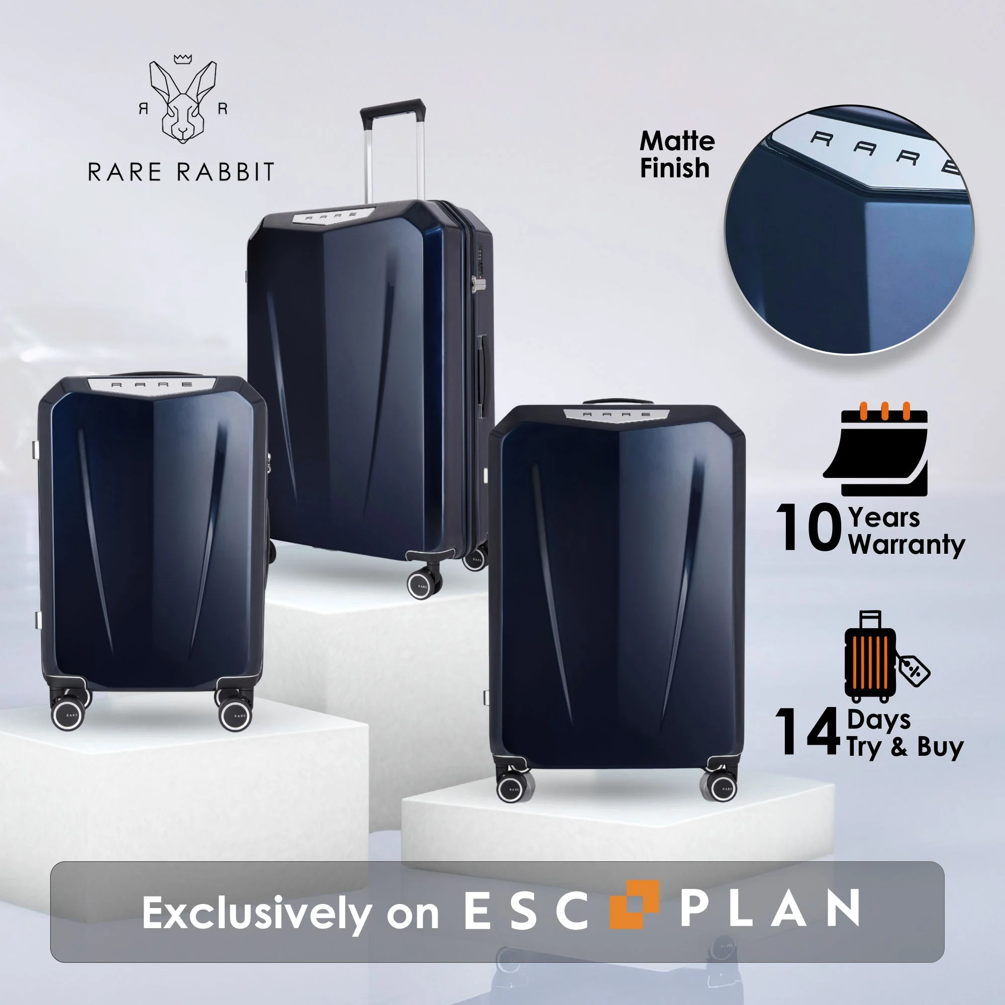 RARE RABBIT Tony Trolley – Hard Shell Polycarbonate Luggage - Image 126