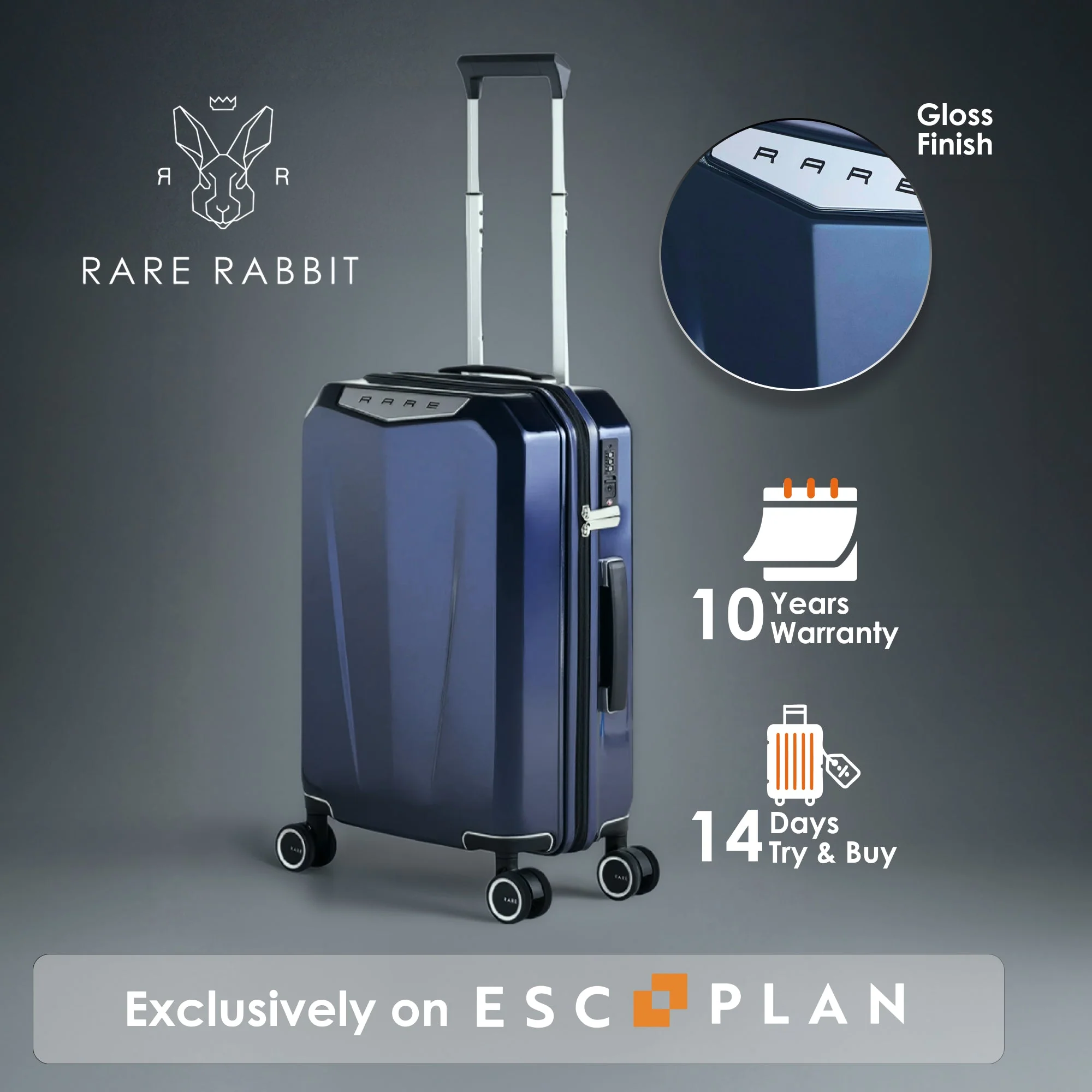 RARE RABBIT Tony Trolley – Hard Shell Polycarbonate Luggage - Image 130
