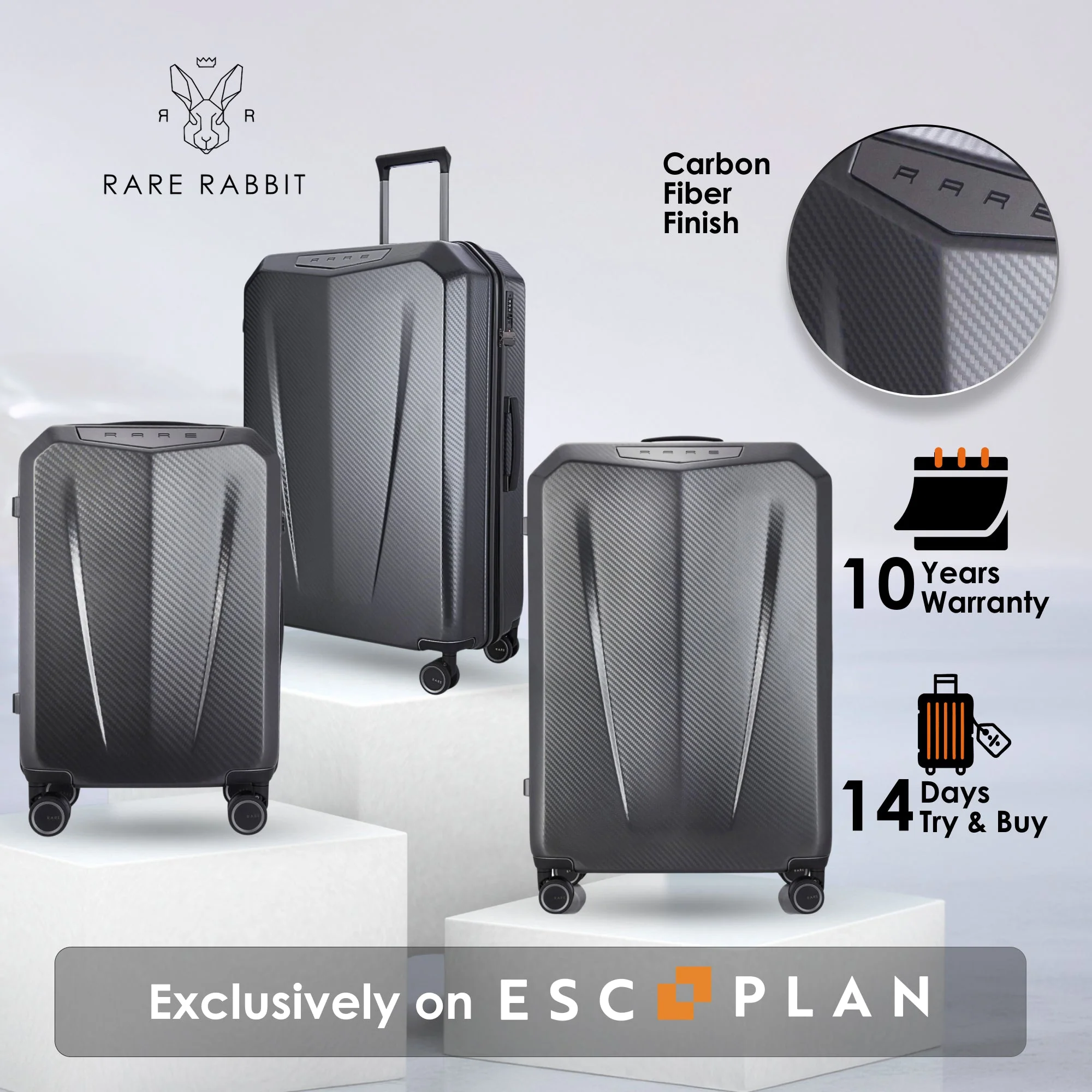 RARE RABBIT Tony Trolley – Hard Shell Polycarbonate Luggage - Image 136