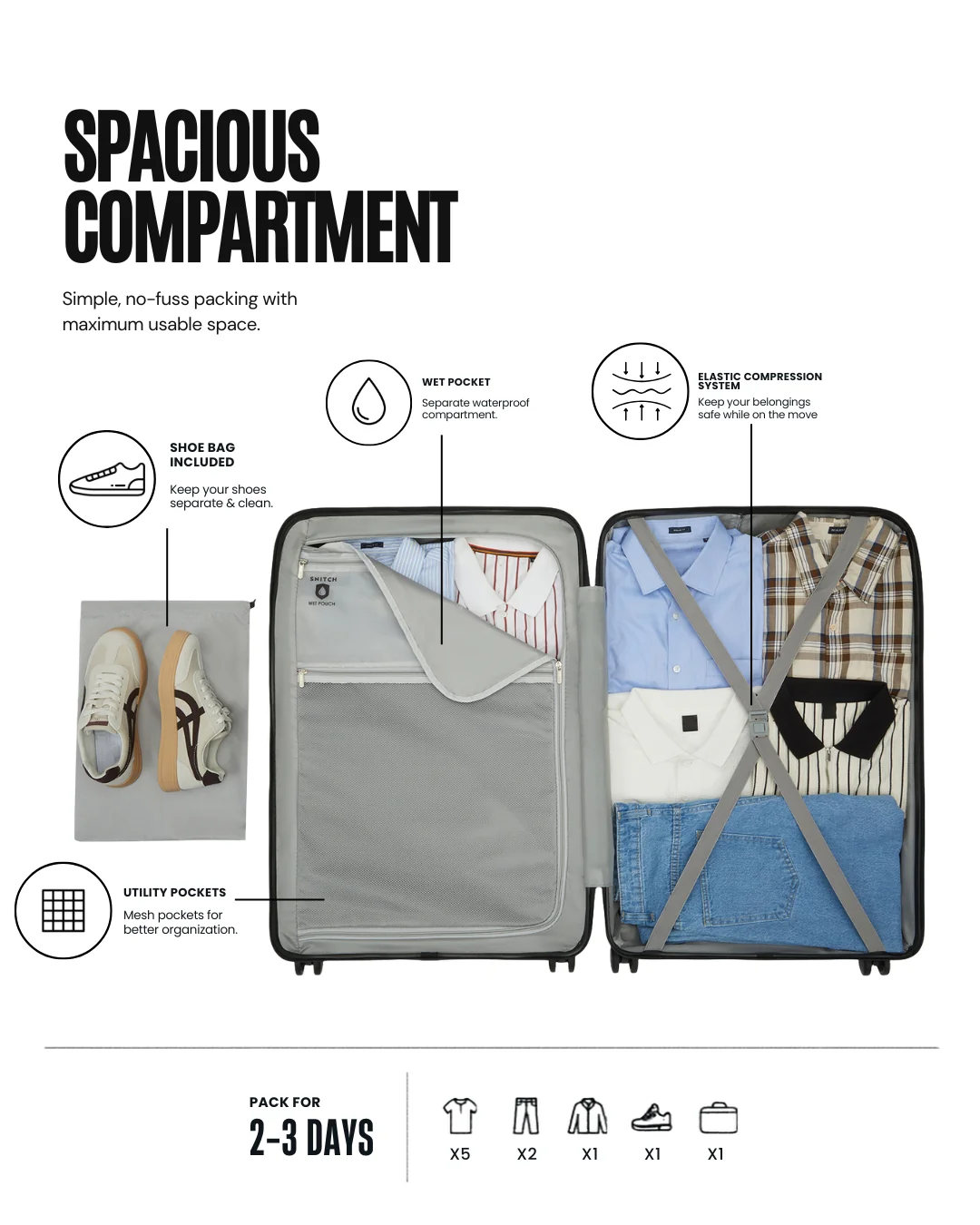 Snitch Layer Polypropylene Cabin Trolley (56 cm) - Image 5