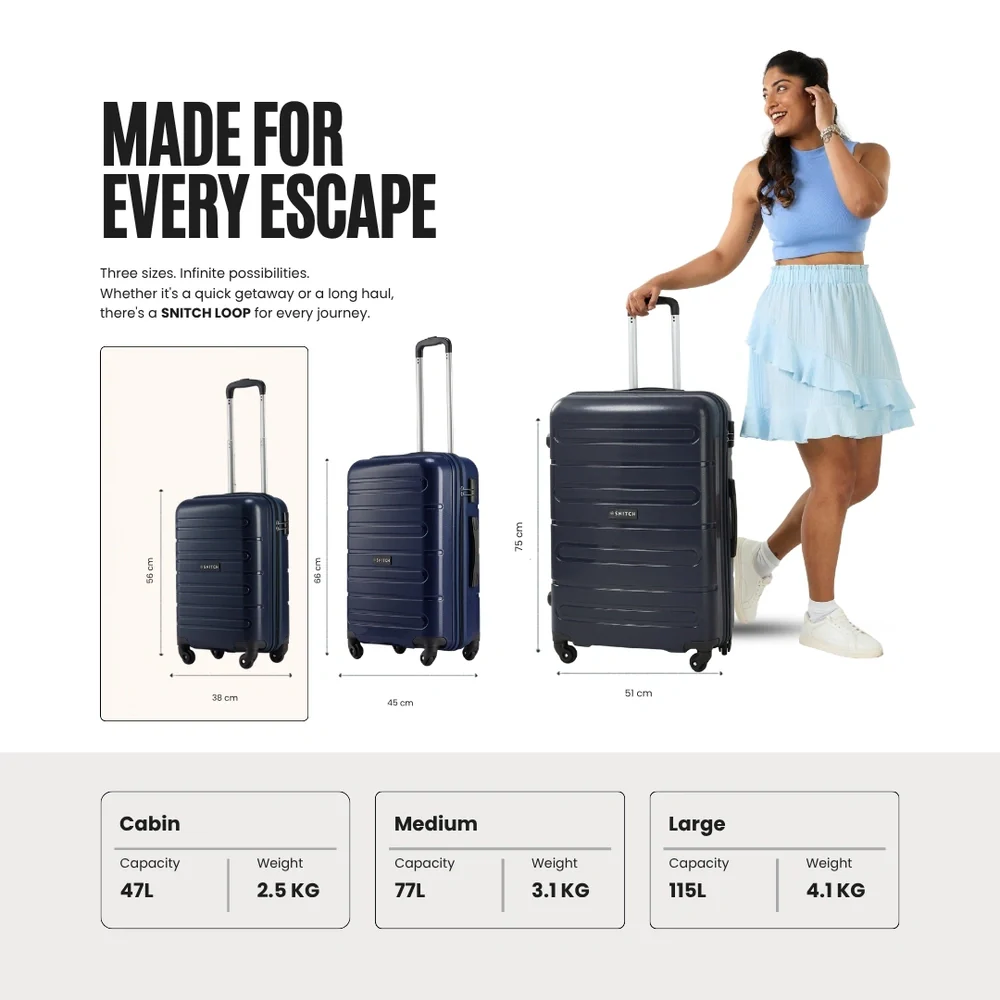 Snitch Loop Polypropylene Cabin Trolley (56 cm | 4 Wheels) - Image 42