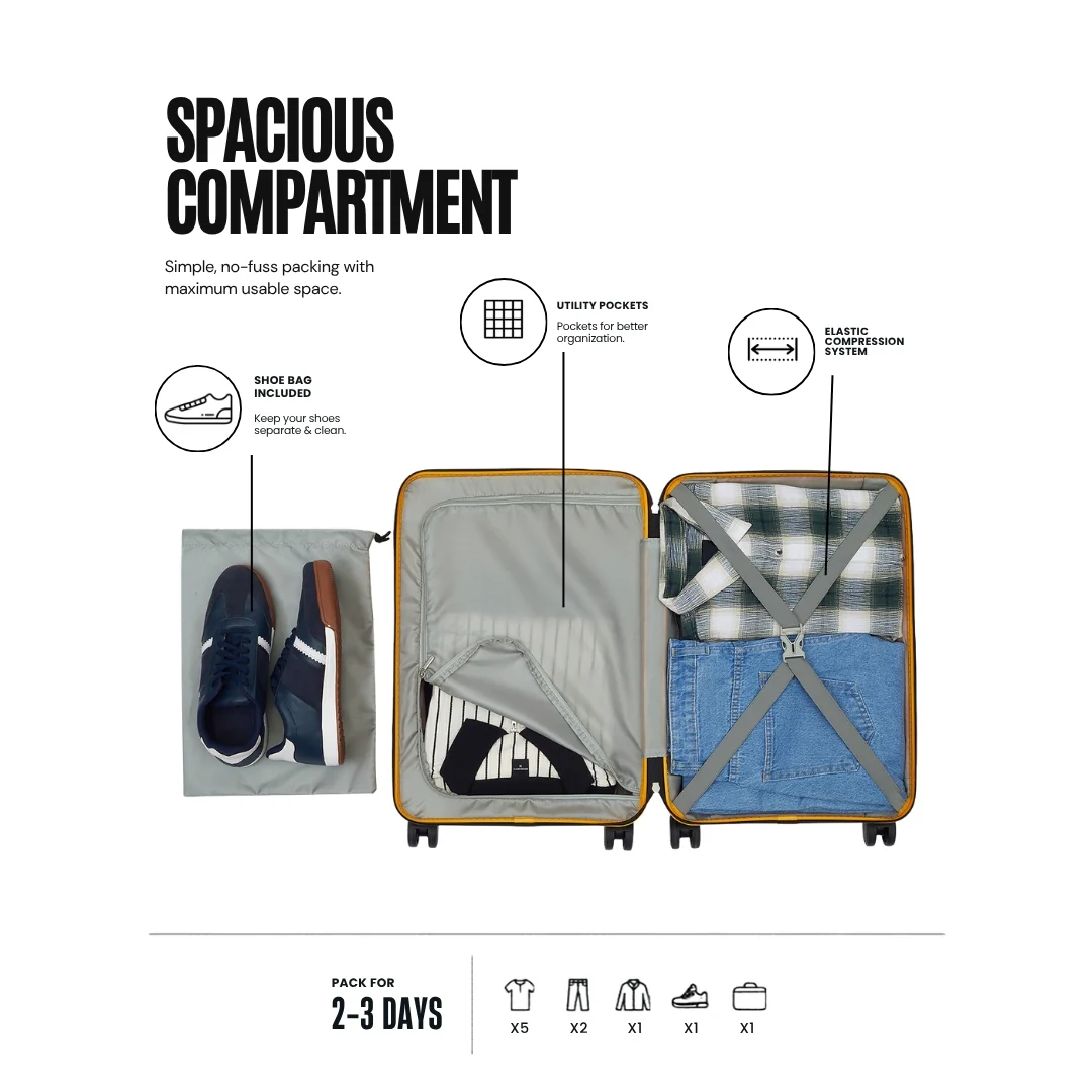 Snitch Vector Polypropylene Cabin Trolley (56 cm | 8 Wheels) - Image 32