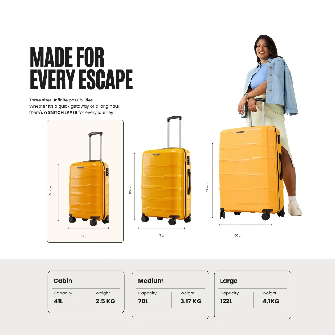Snitch Vector Polypropylene Cabin Trolley (56 cm | 8 Wheels) - Image 33