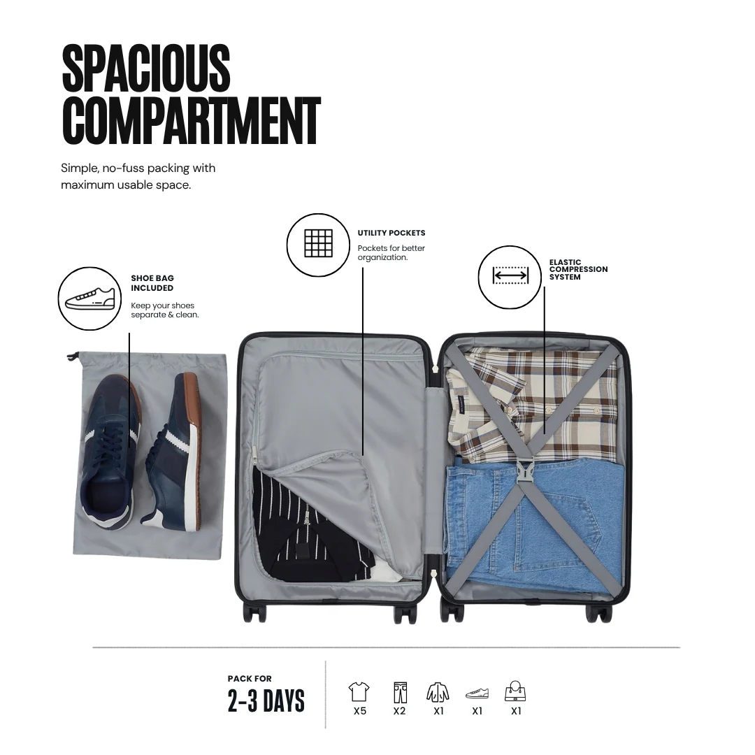 Snitch Vector Polypropylene Cabin Trolley (56 cm | 8 Wheels) - Image 5